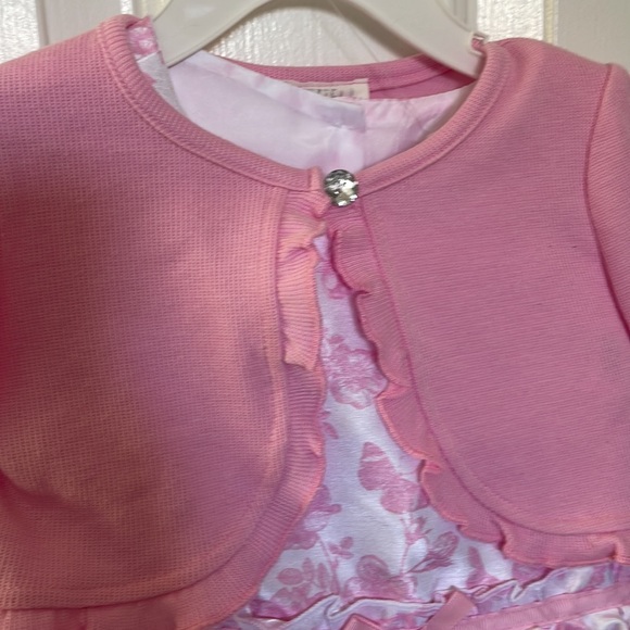 Brand New spring pink and white dress and sweater set. Size 3T. - Picture 4 of 6